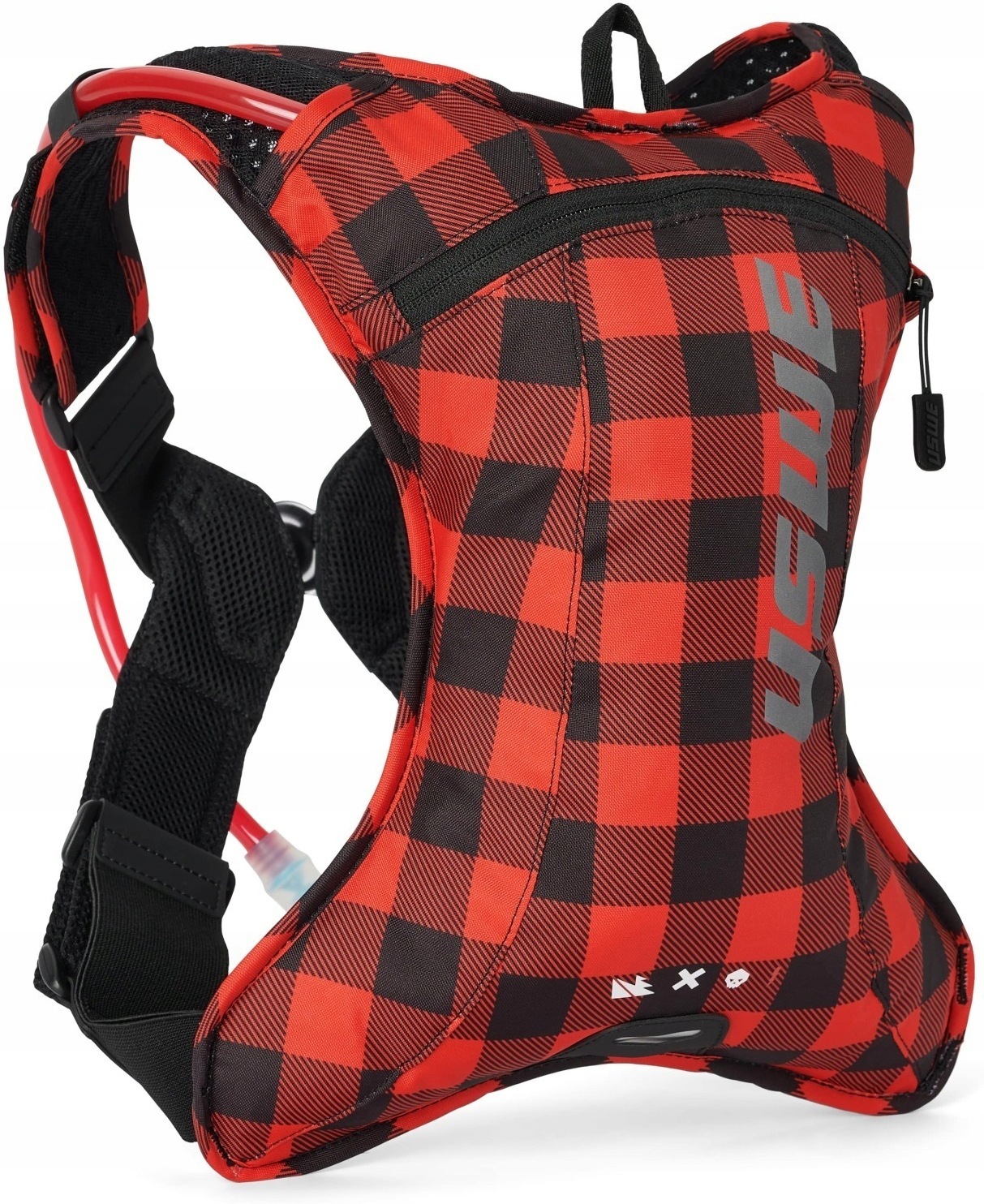 Plecak rowerowy Uswe Outlander 2L+ 1,5L Bukłak Flannel Czerwony-Czarny