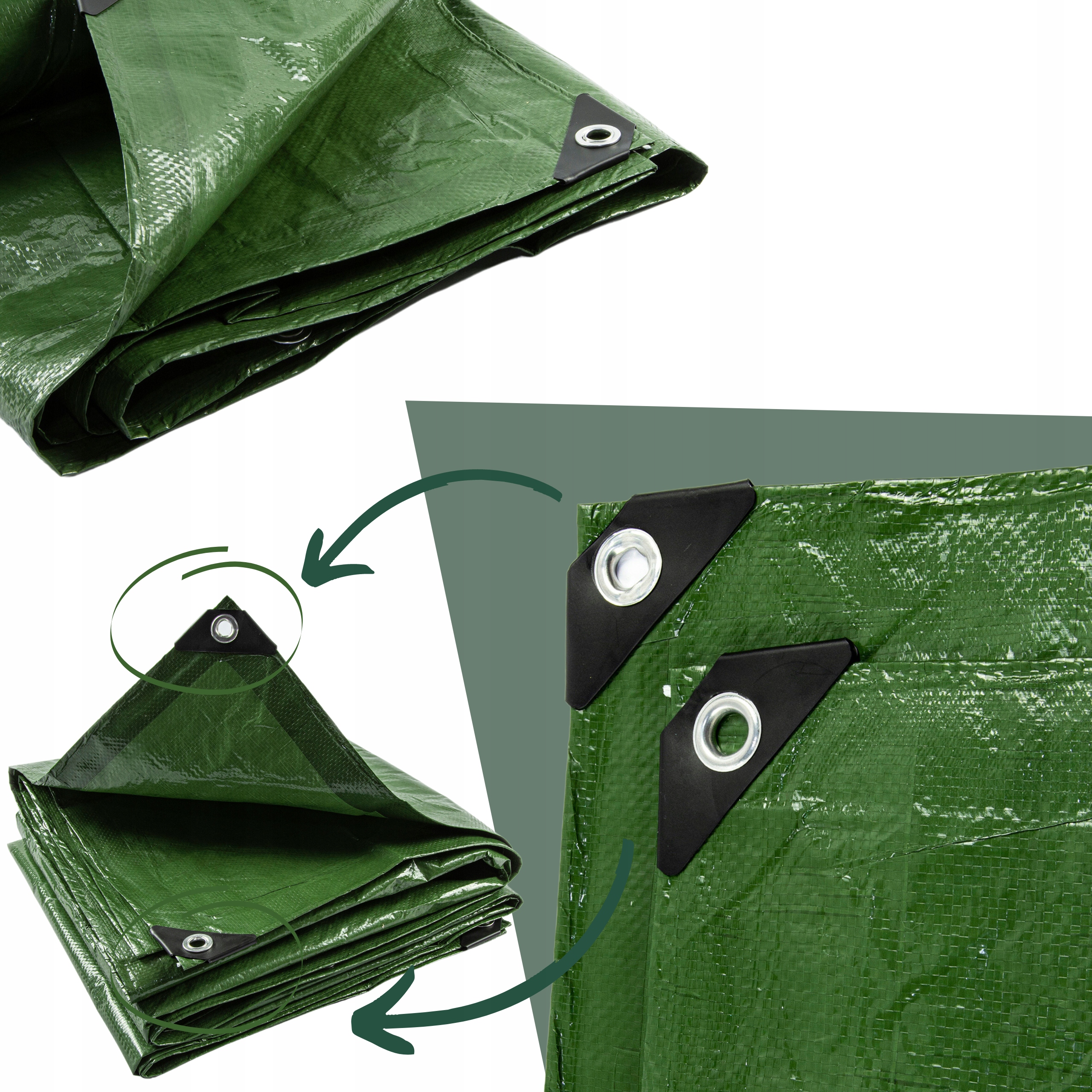 PLANDEKA 4X5m WZMACNIANA GRUBA ZIELONA MOCNA UV+ Kod producenta 1135