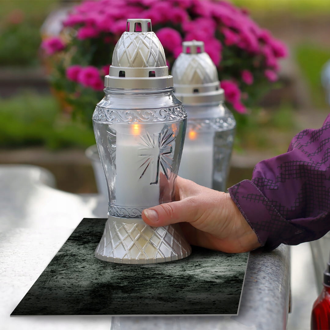 SZKLANA PODSTAWKA POD ZNICZE 60x30cm Beton 32d Szerokość produktu 30 cm