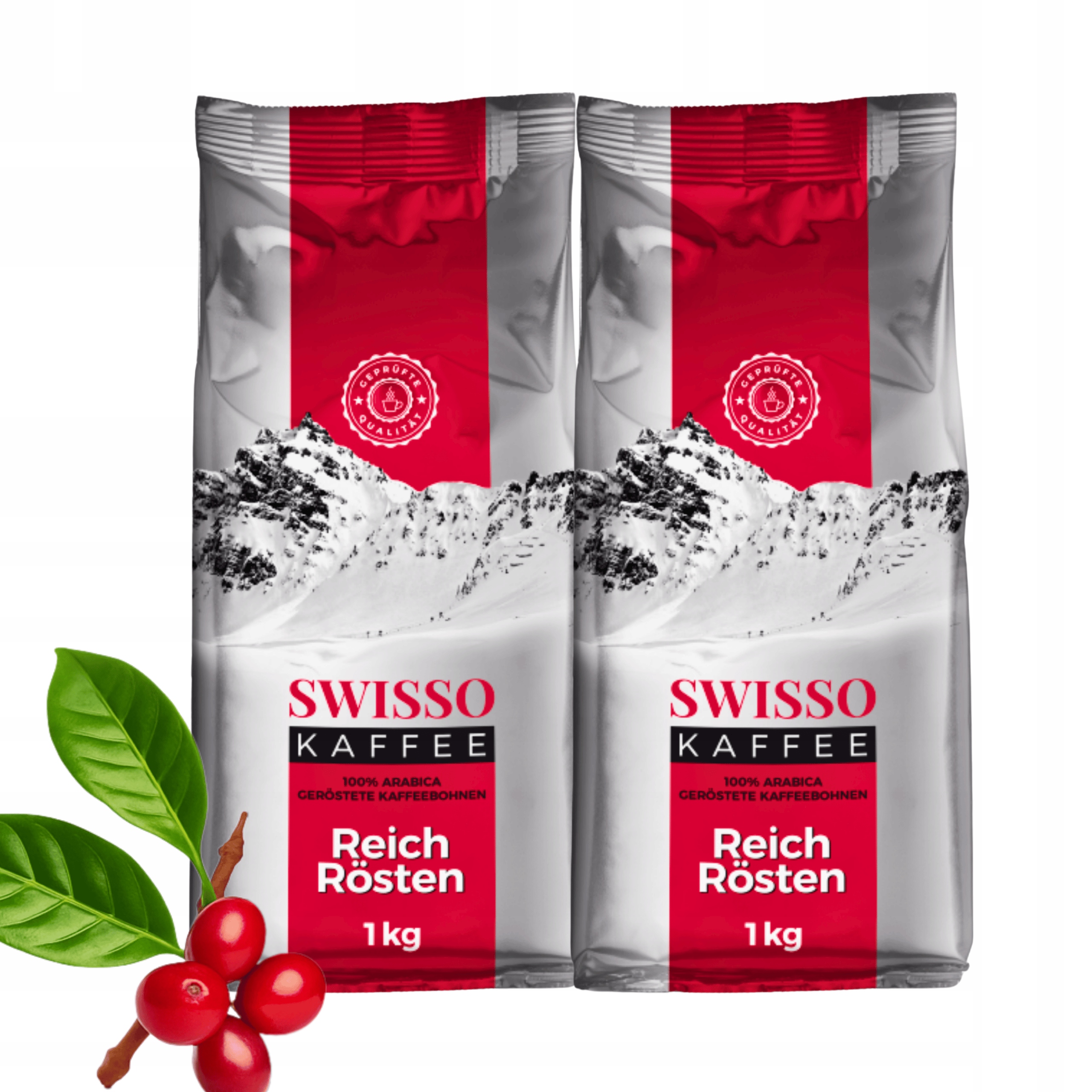 Káva Zrnková 1 kg Arabica 100% čerstvě pražená Aromatická Swisso 2x1 kg