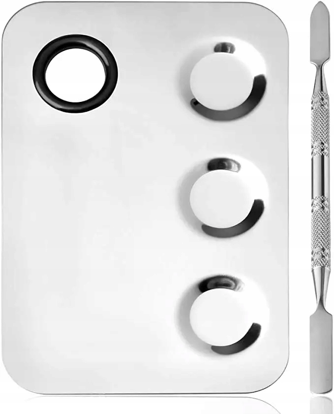 PALETA PALETKA DO MIESZANIA KOSMETYKÓW NA DŁOŃ METALOWA