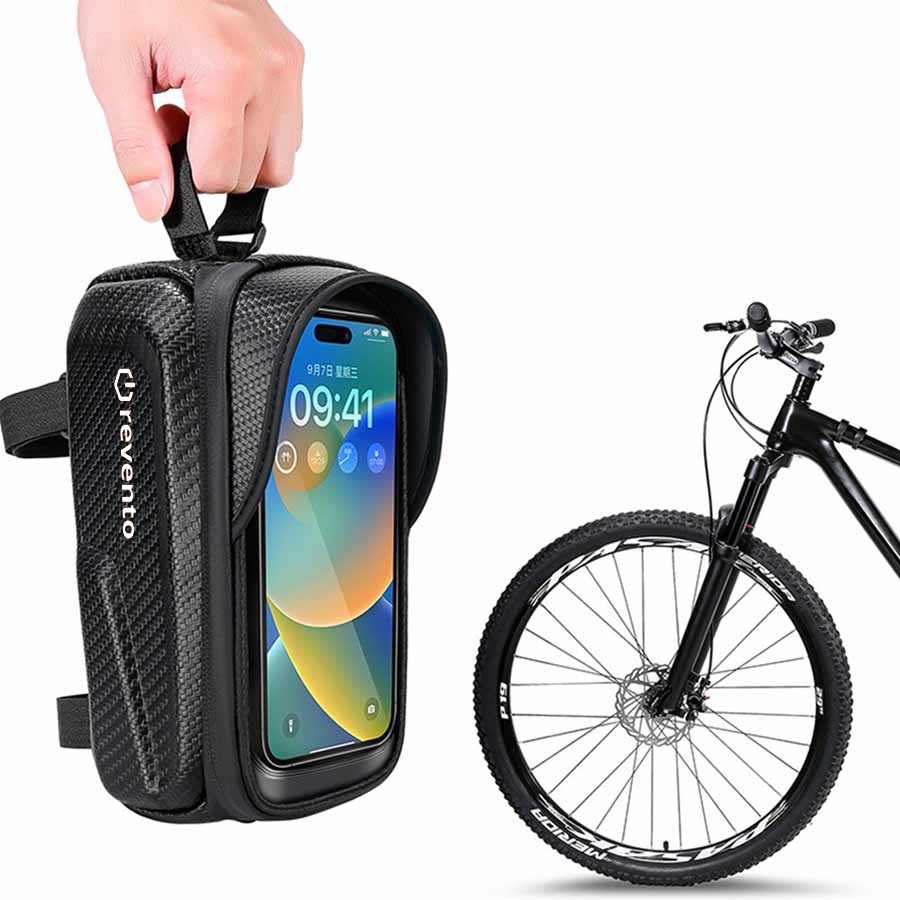 SAKWA TORBA ROWEROWA NA KIEROWNICĘ WODOODPORNA- UCHWYT NA TELEFON DO ROWERU Waga 175 g