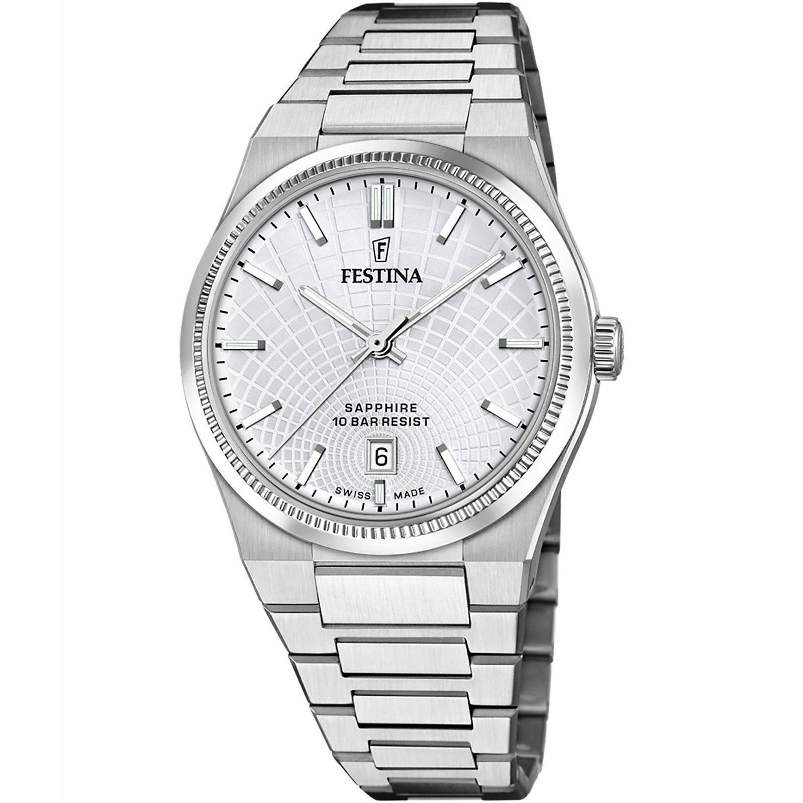 Festina Swiss Made 20051/1 Stříbrné hodinky se safírovým sklem