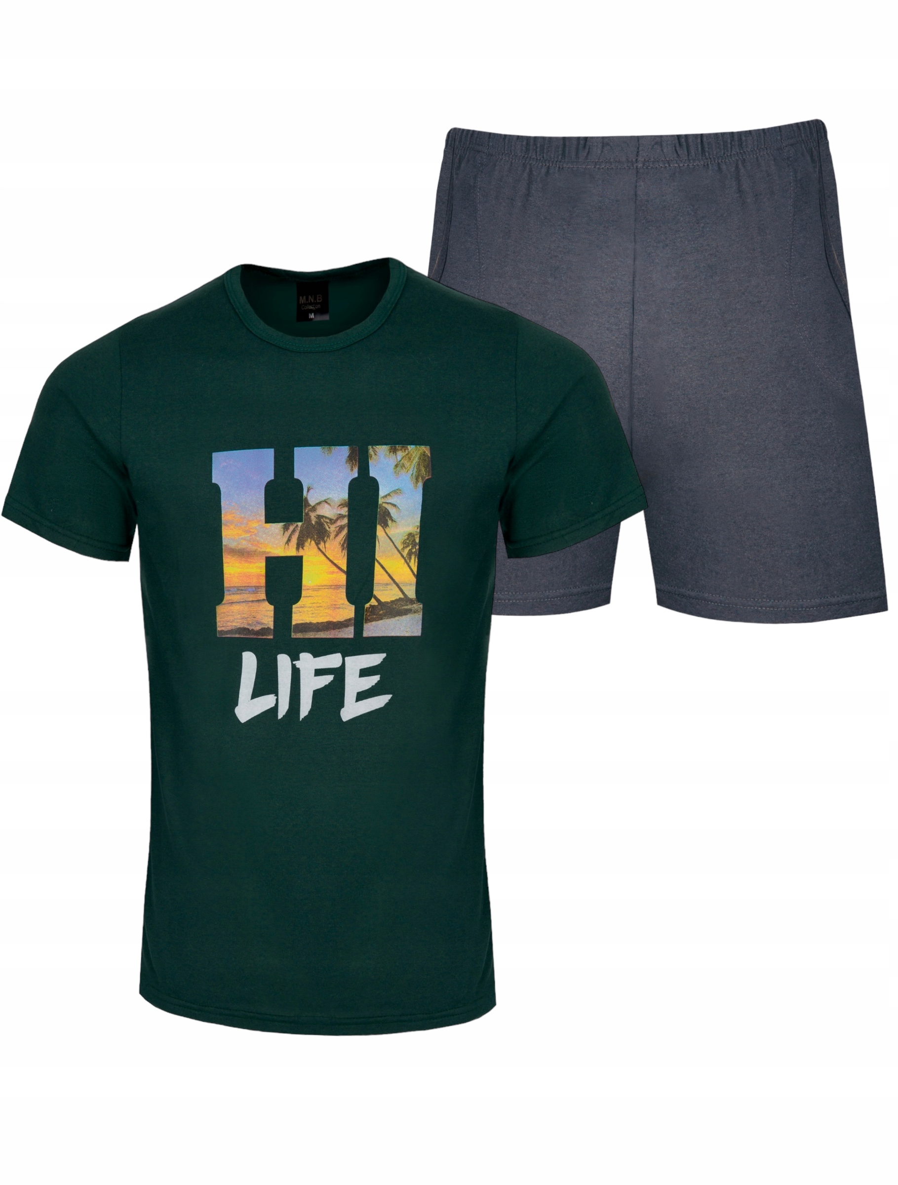 PIŻAMA MĘSKA KRÓTKI RĘKAW/SZORTY /BAWEŁNA/KIESZEŃ Model Hi Life