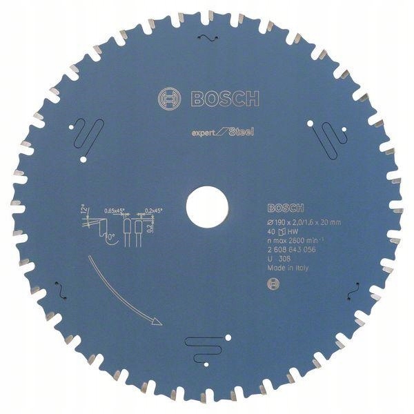 Vidiový Kotouč Pro Řezání Kovu, Kotoučová Pila 40 Zubů, Velikost 190 X 20 MM