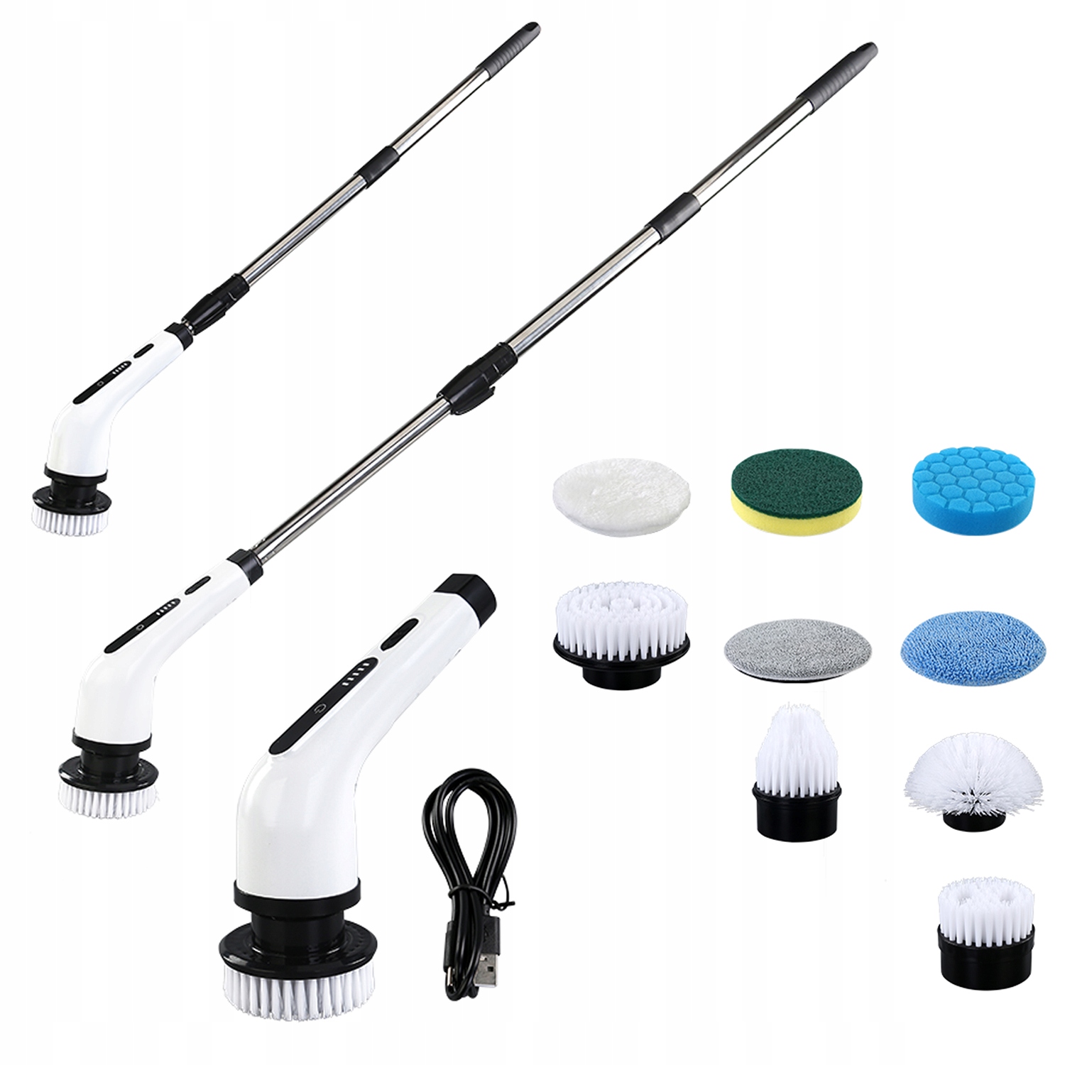 Levně Elektrický Rotační Kartáč Pro Čištění Úklidu A Drhnutí 9V1 Usb