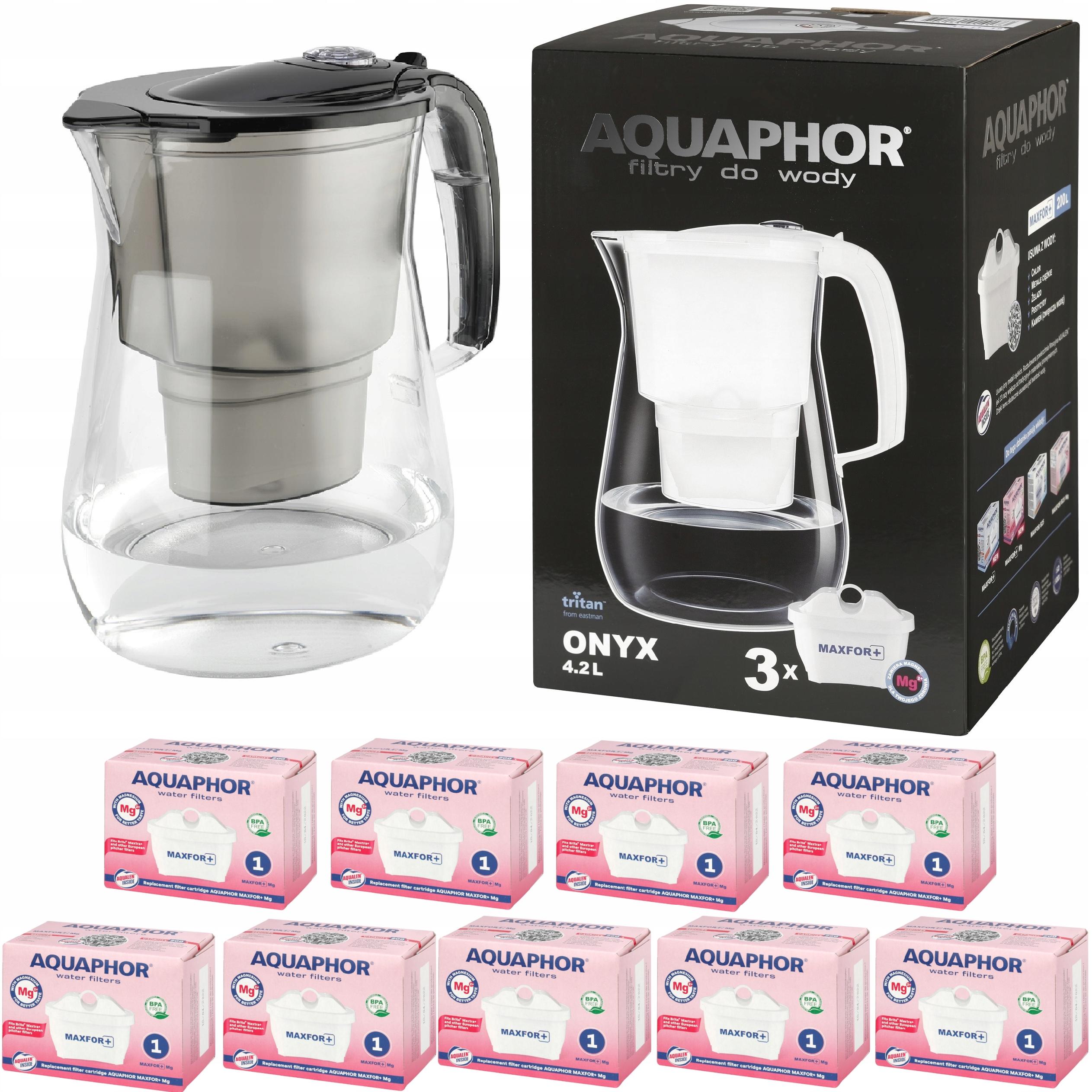 Dzbanek filtrujący Aquaphor Onyx 4,2 l 9 wkładów, czarny