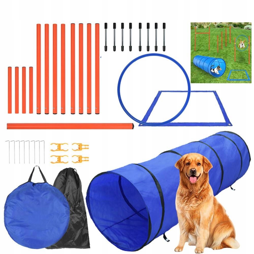 Sada na agility pro psy modrá pro výcvikové hry Agility