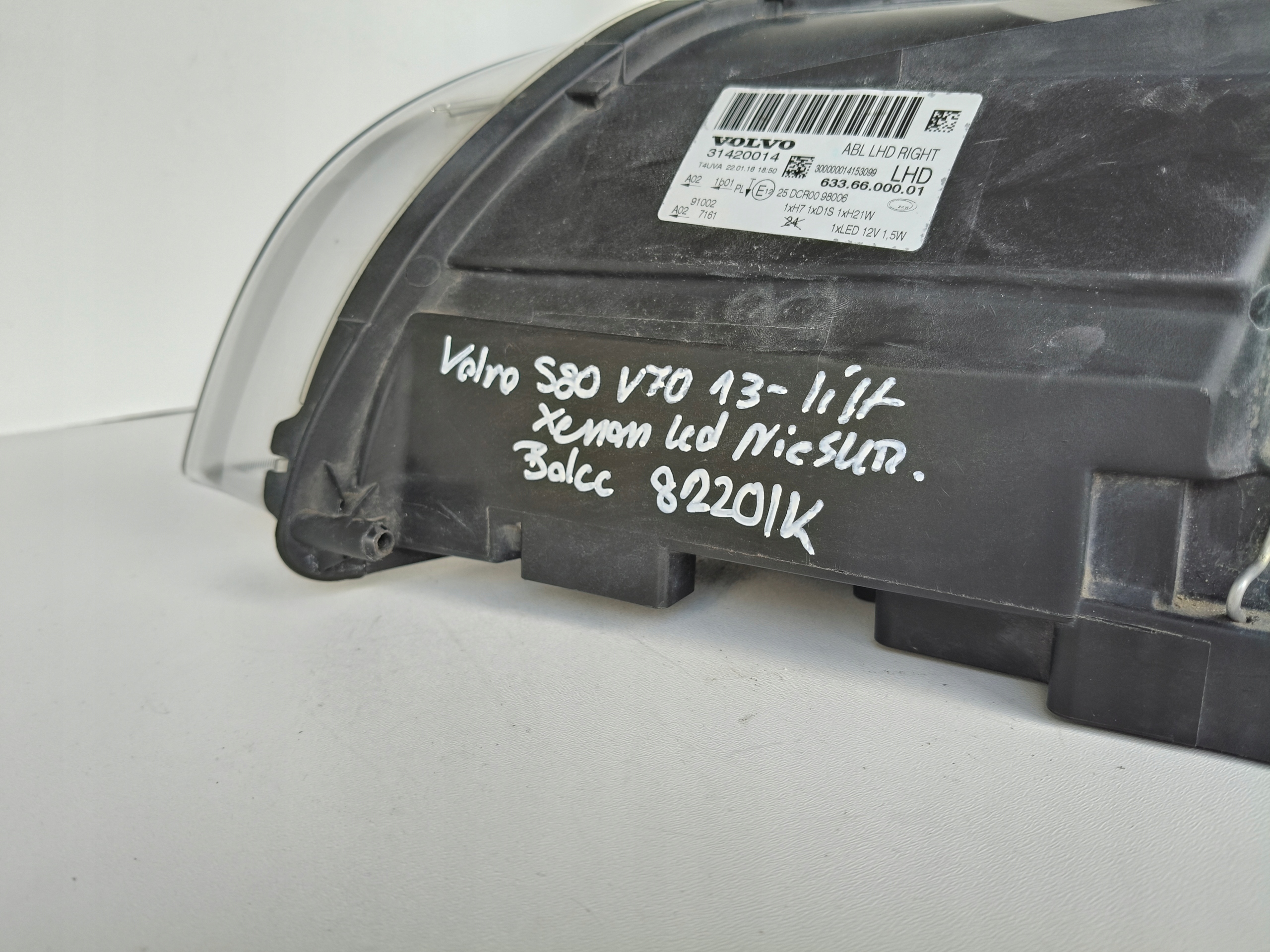 light right REFLEKTOR VOLVO S80 V70 13- LIFT XENON LED positioning