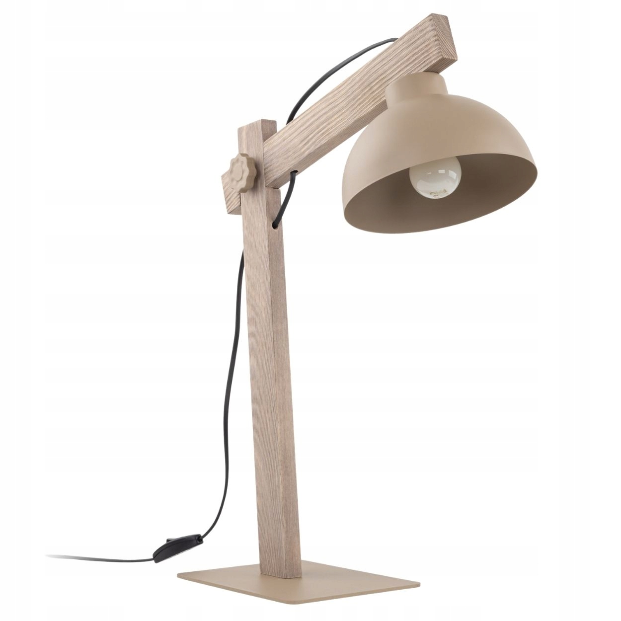 Stolová lampa Oslo sabia béžová 1xE27 stojaca nočná lampa stolová drevo