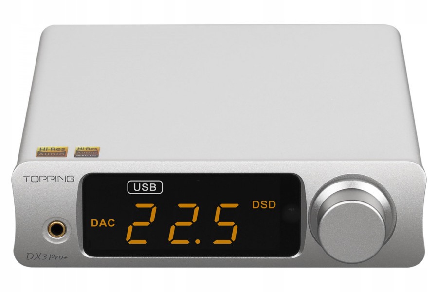 Topping DX3 Pro+ (Srebrny) Dac/amp ES9038Q2M DSD512 Bluetooth 5.0