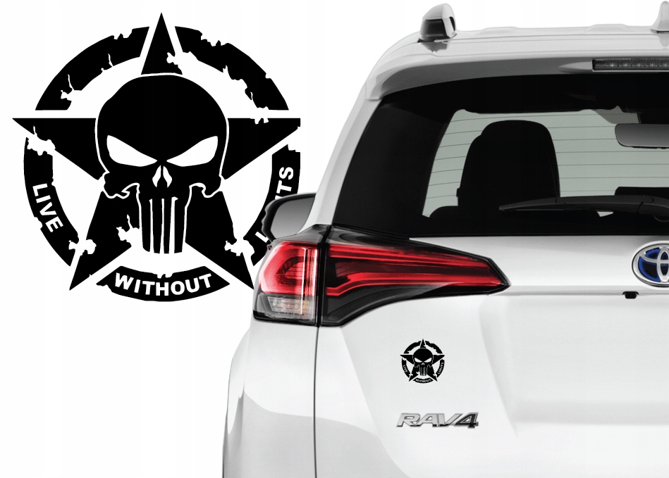 Naklejka na samochód Punisher live without limits