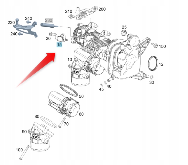 Snímač Tlaku V Sacím Potrubí Mercedes A0001530300
