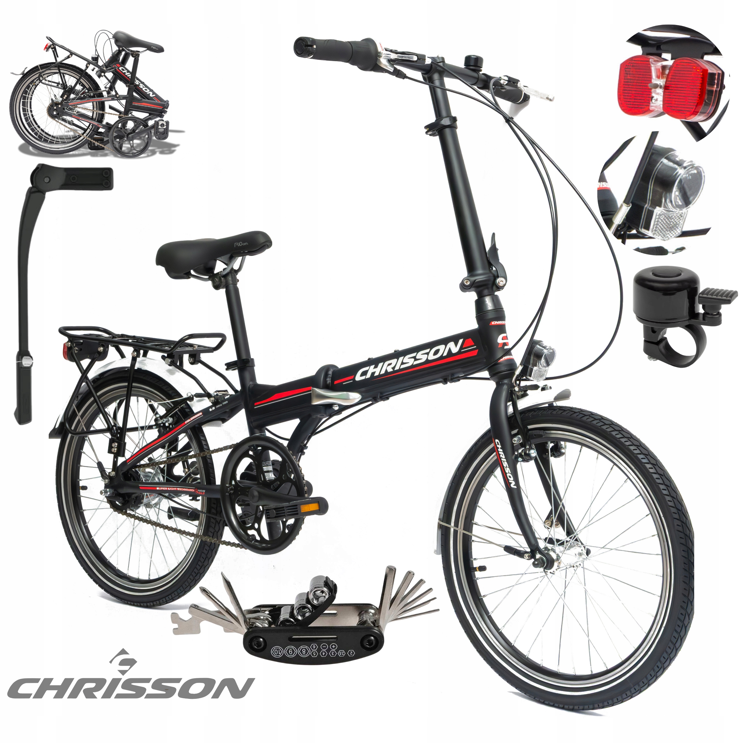 Pánské skládací dámské městské kolo 20" z hliníku Shimano Nexus Osvětlení