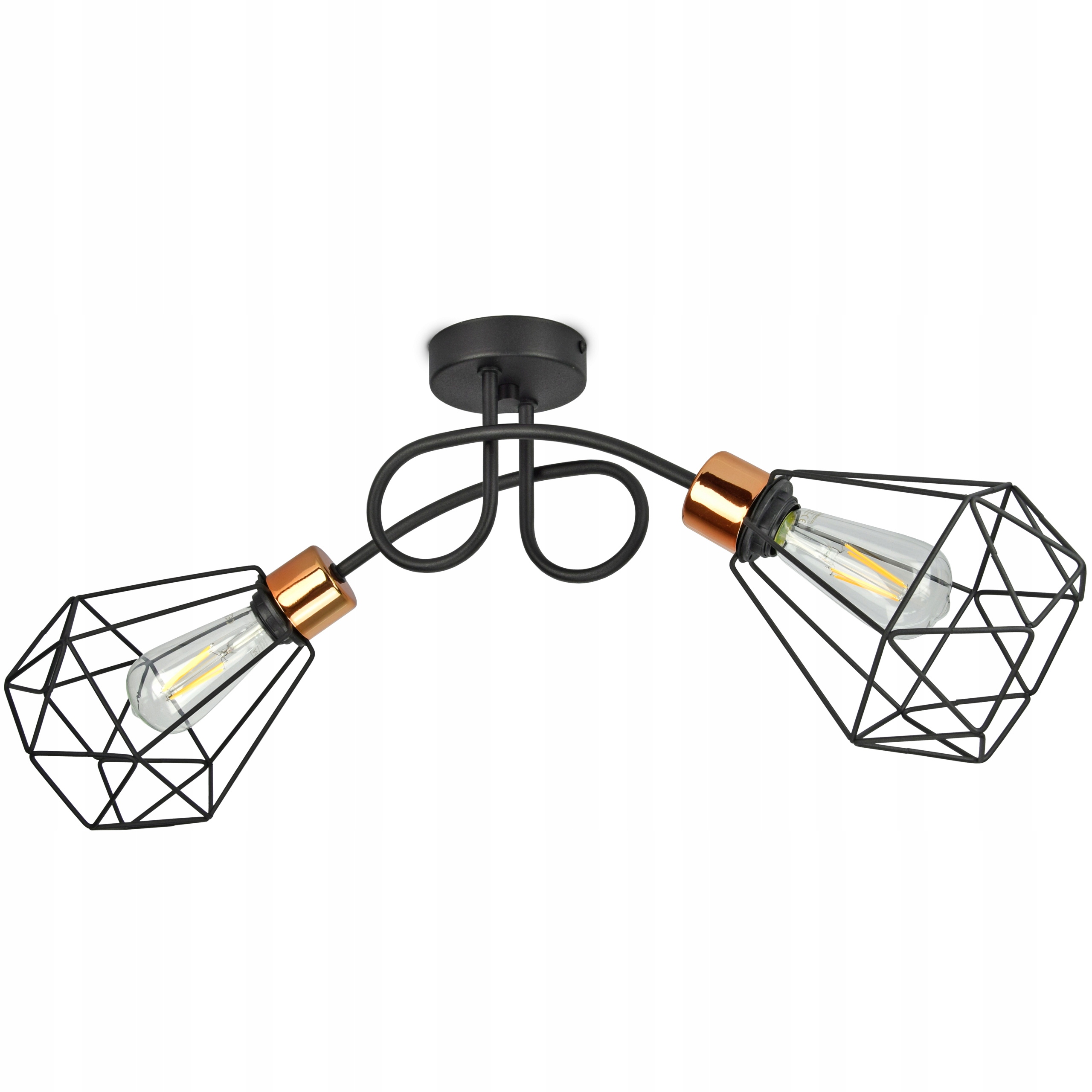 

Lampa Wisząca Żyrandol Plafon Diament Miedź Led