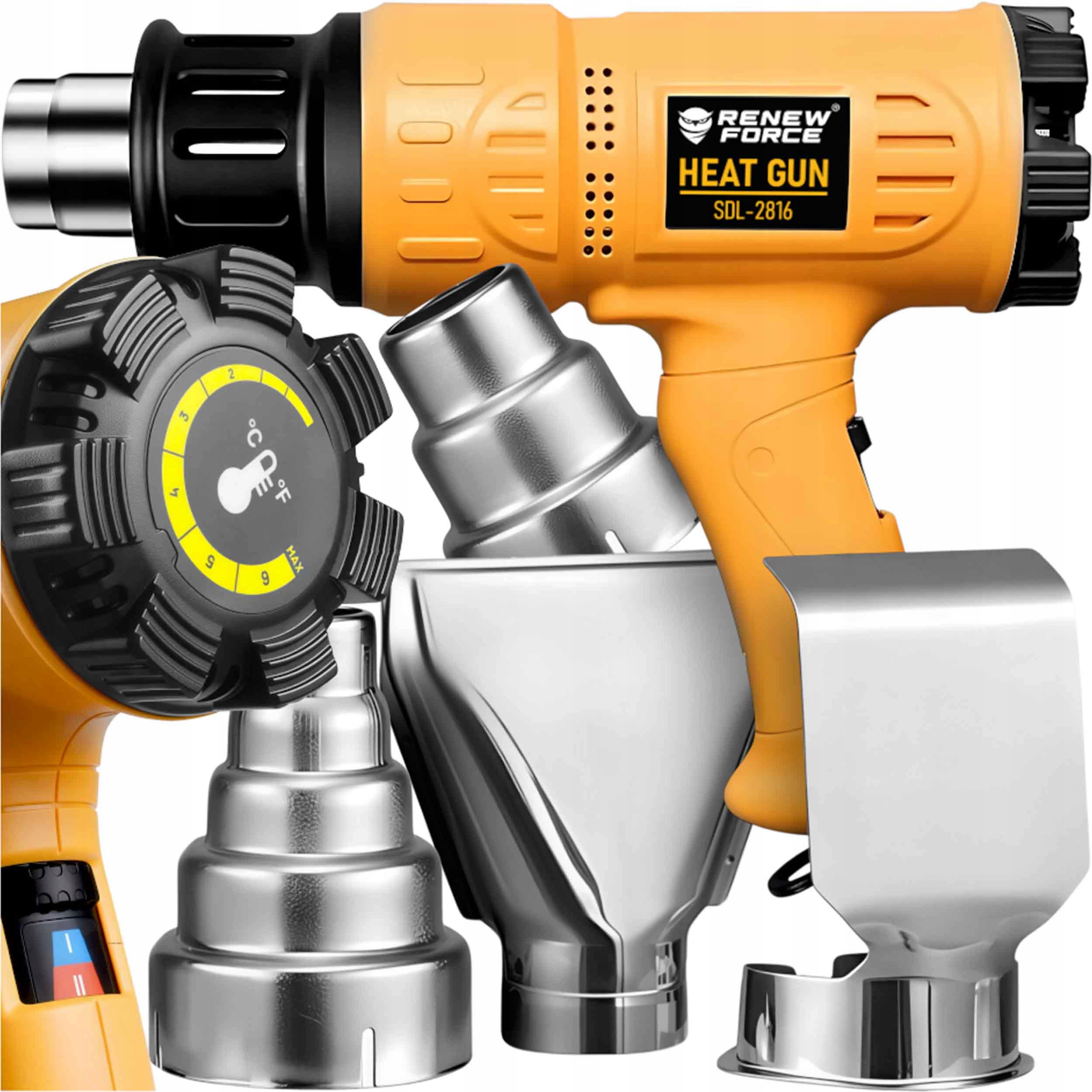 Opalarka Elektryczna Mocna Z Regulacją LCD 2 Biegi 50 650 °C 4 Dysze