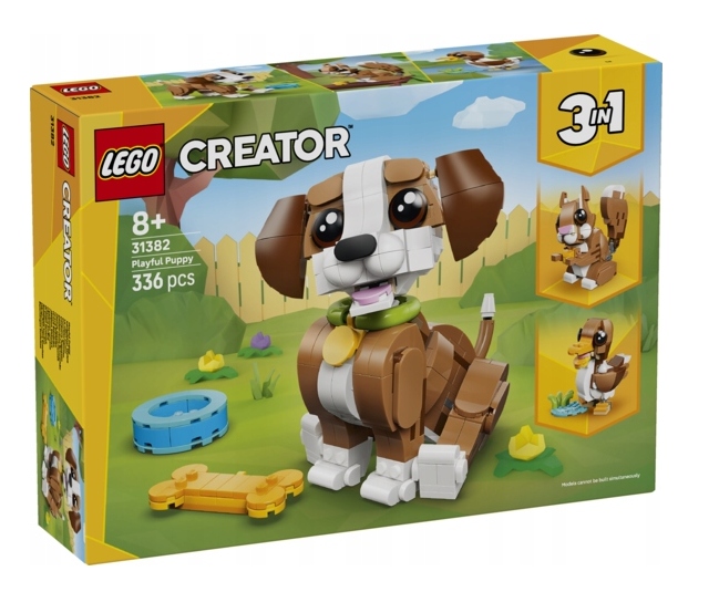 Lego 31382 Creator 3v1 Zvířátka Psotný Štěně Veverka Kachna