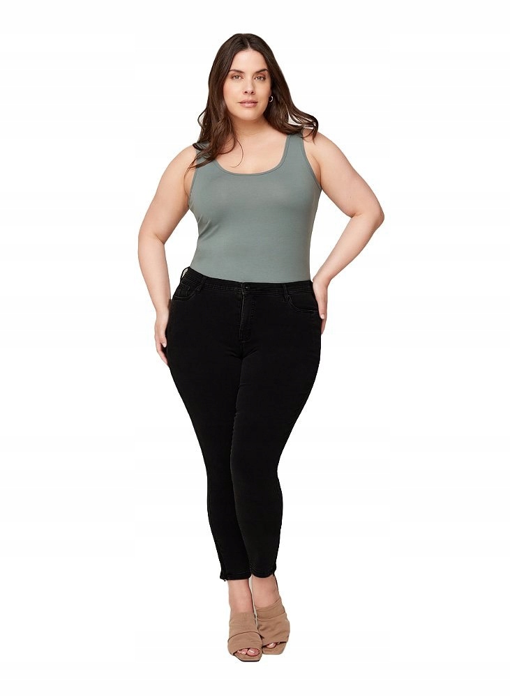 Zizzi Černé Úzké Nohavice Kalhoty Amy 7/8 181A 44