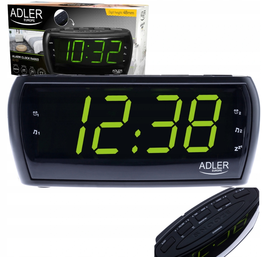 Rádio Retro Fm Am Hodiny Led Budík Zdřímnutí Anténa