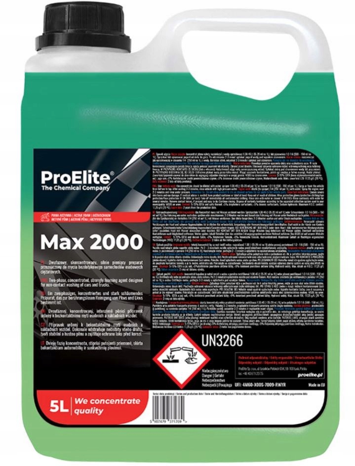 Dwufazowa mocna gęsta zasadowa aktywna piana ProElite Max 2000 5L