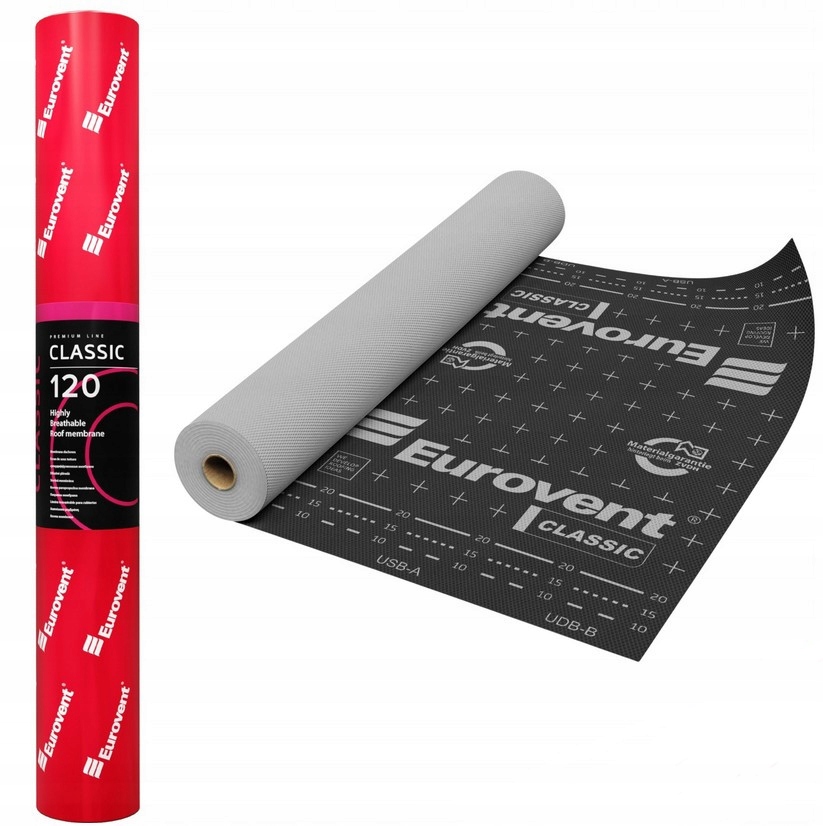Membrána Silná Fólie Na Střechu Eurovent Classic 120 g 1,5 m x 20 m 30 m²
