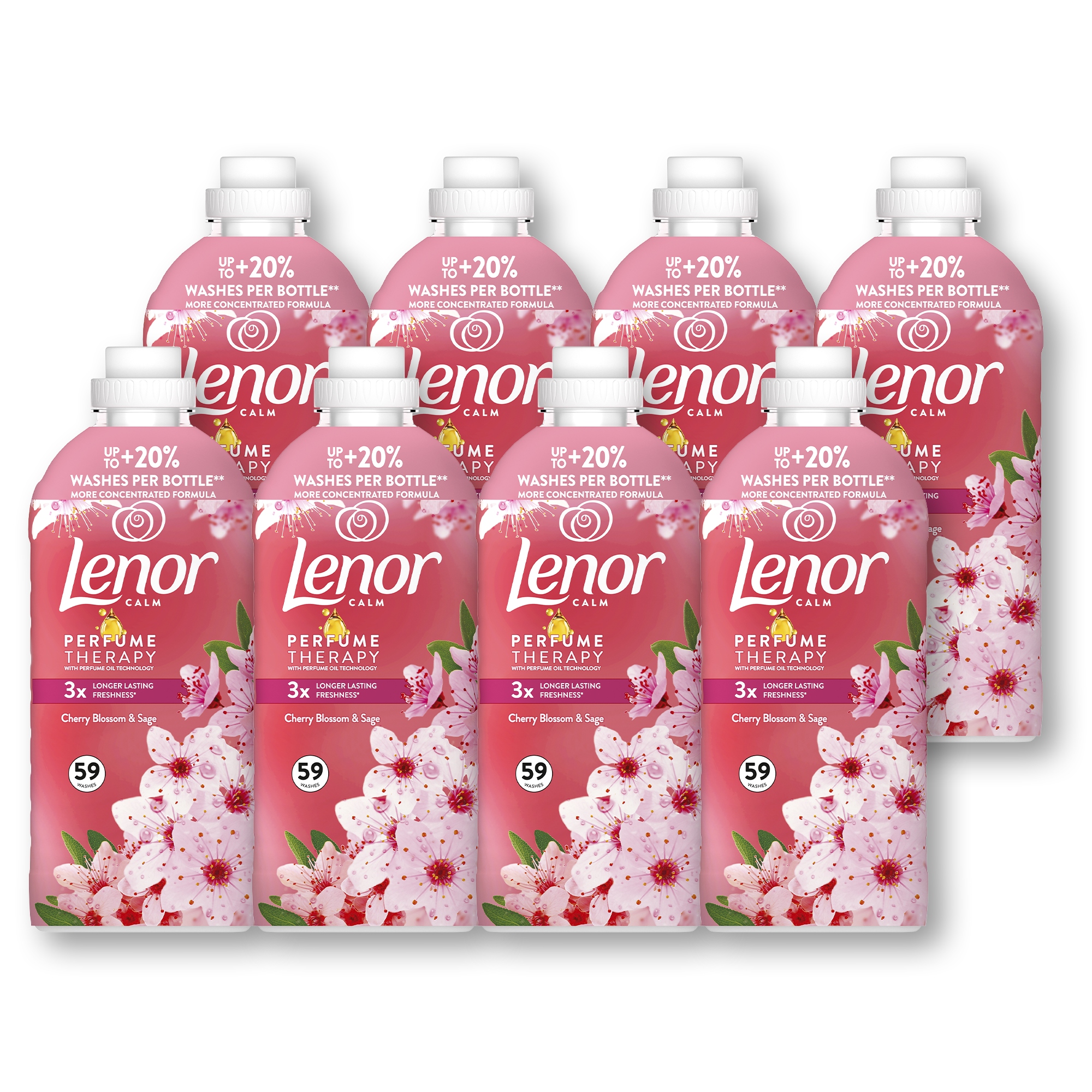 8 x Lenor Płyn do płukania tkanin, 59 prań, Cherry Blossom & Sage