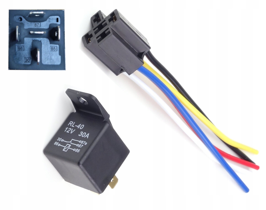 

Przekaźnik Samochodowy Gniazdo 5 Pin 30A 12V RL-40
