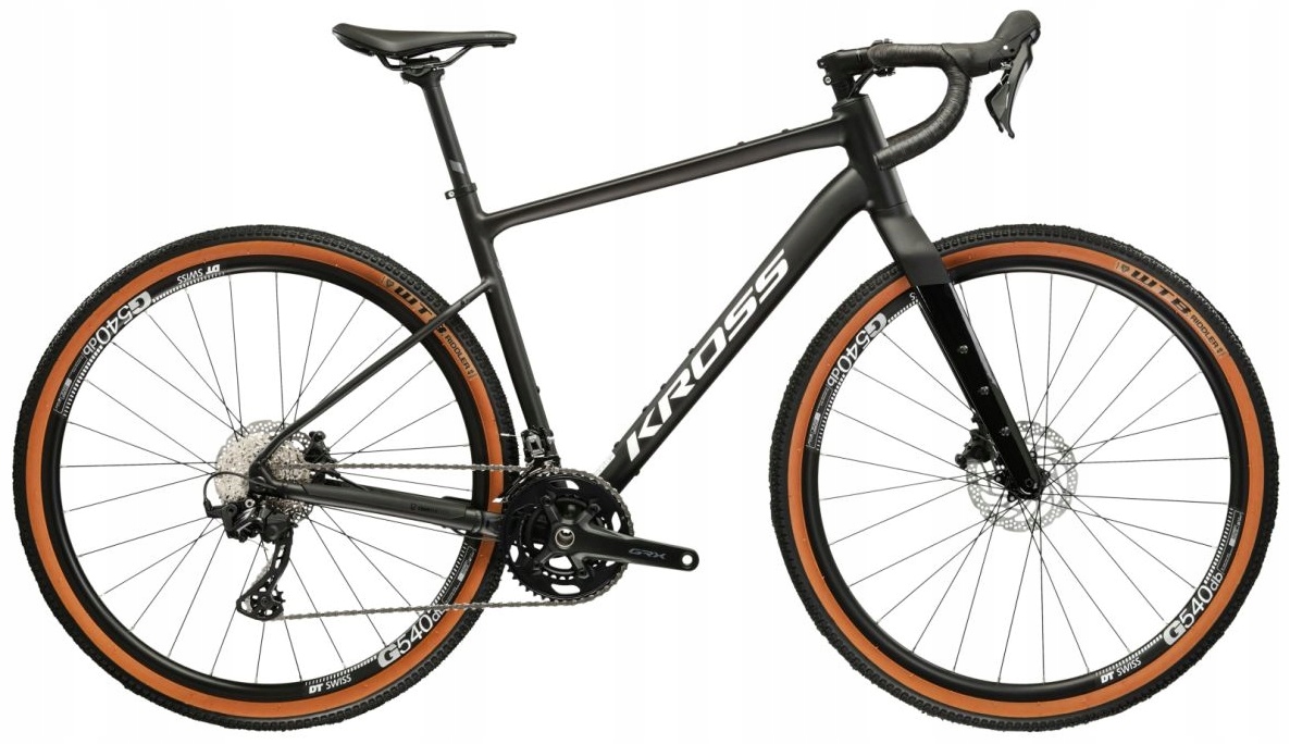 Rower Gravel Kross Esker 6.0 Czarny/Biały Matowy Połysk M 19