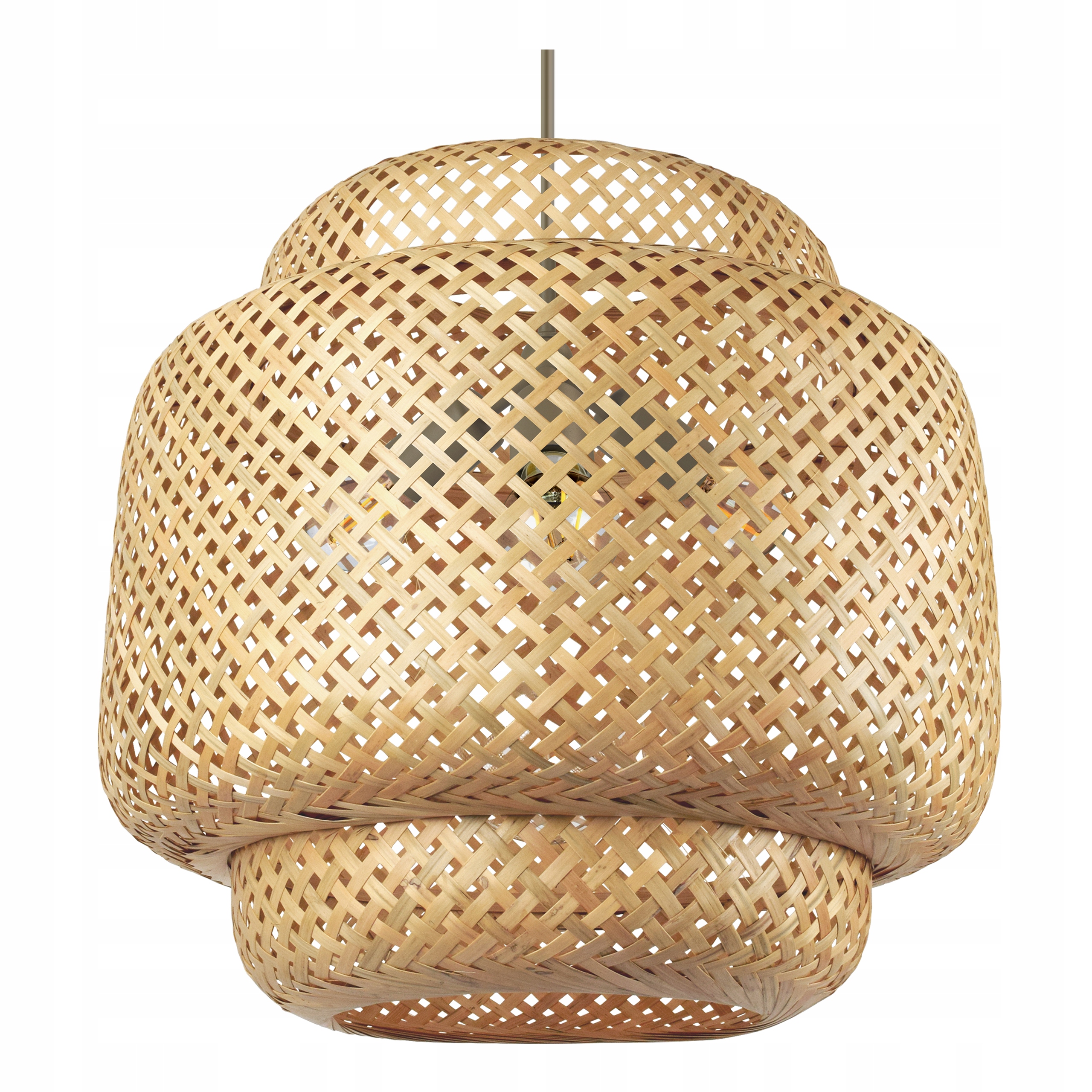 Závesná stropná lampa Bambus Boho Pletená Prírodná 40 cm Vysoký výkon 3xE27