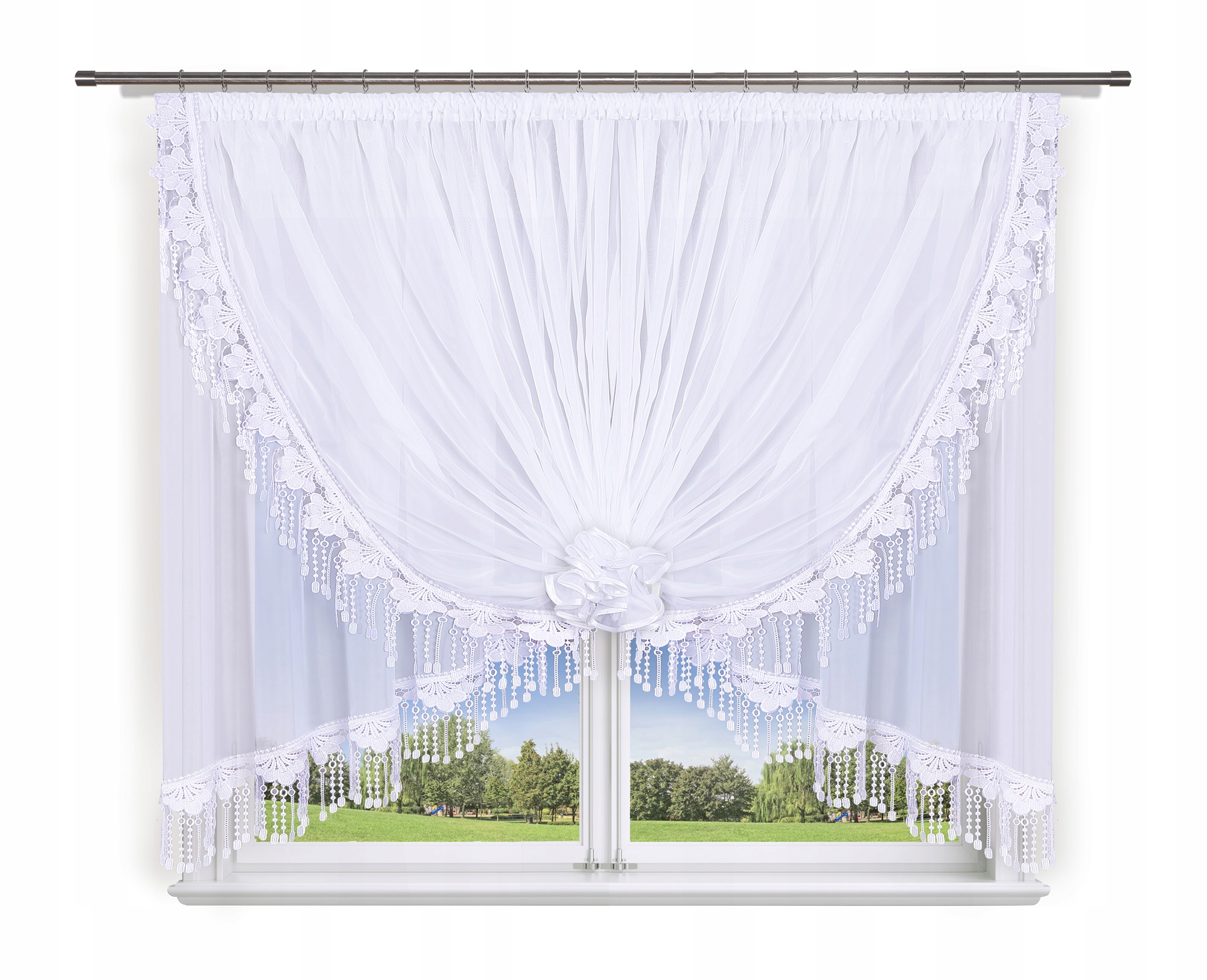 Záclona 400x160 "Beza" biela voál, guipure
