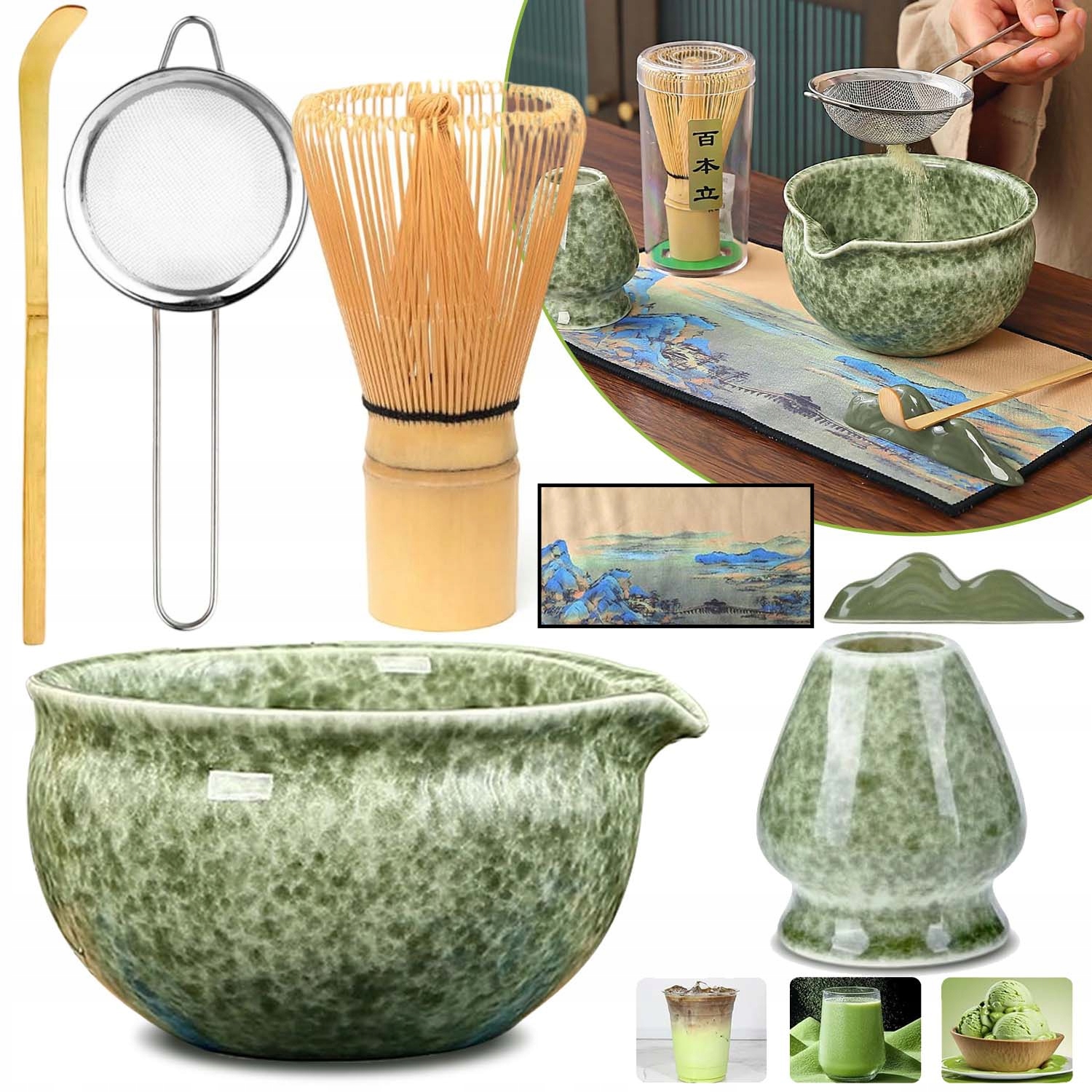 Zestaw Do Ceremonii Parzenia Herbaty, Zestaw Do Herbaty Matcha Do Robienia