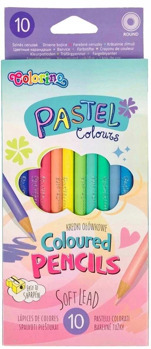 

Kredki Ołówkowe Pastelowe 10 Kolorów COLORINO-0813