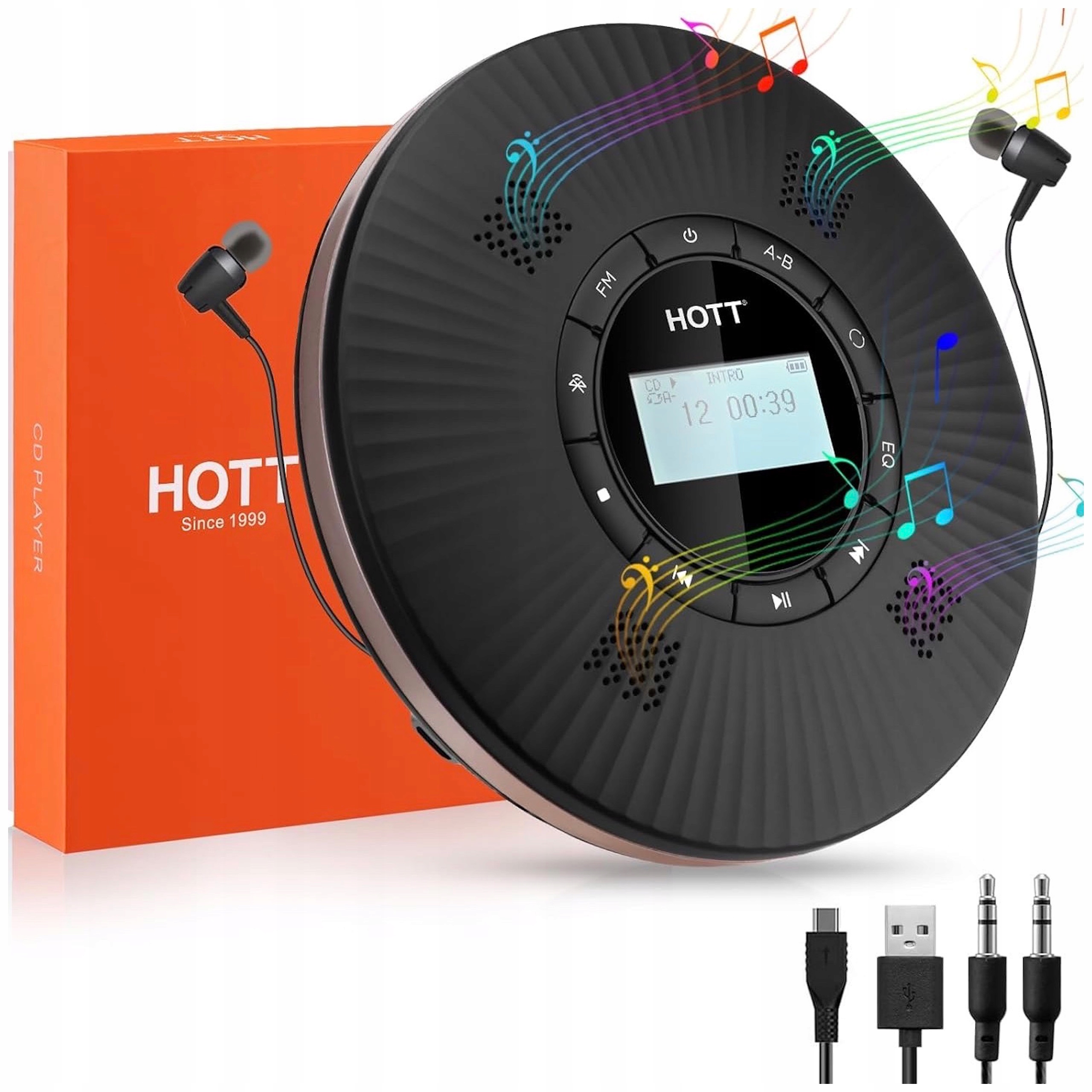 Prenosný CD prehrávač Bluetooth Aux Reproduktory Fm Transmiter HiFi