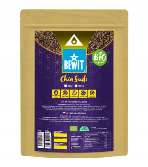 Levně Bewit Chia semínka, Bio 1 kg