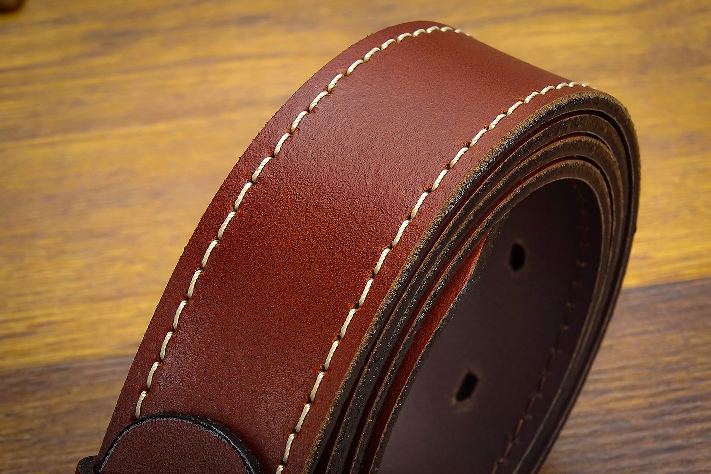 Męski PASEK GRACIO GARNITUROWY BRĄZ DO SPODNI 115 Wzór dominujący bez wzoru