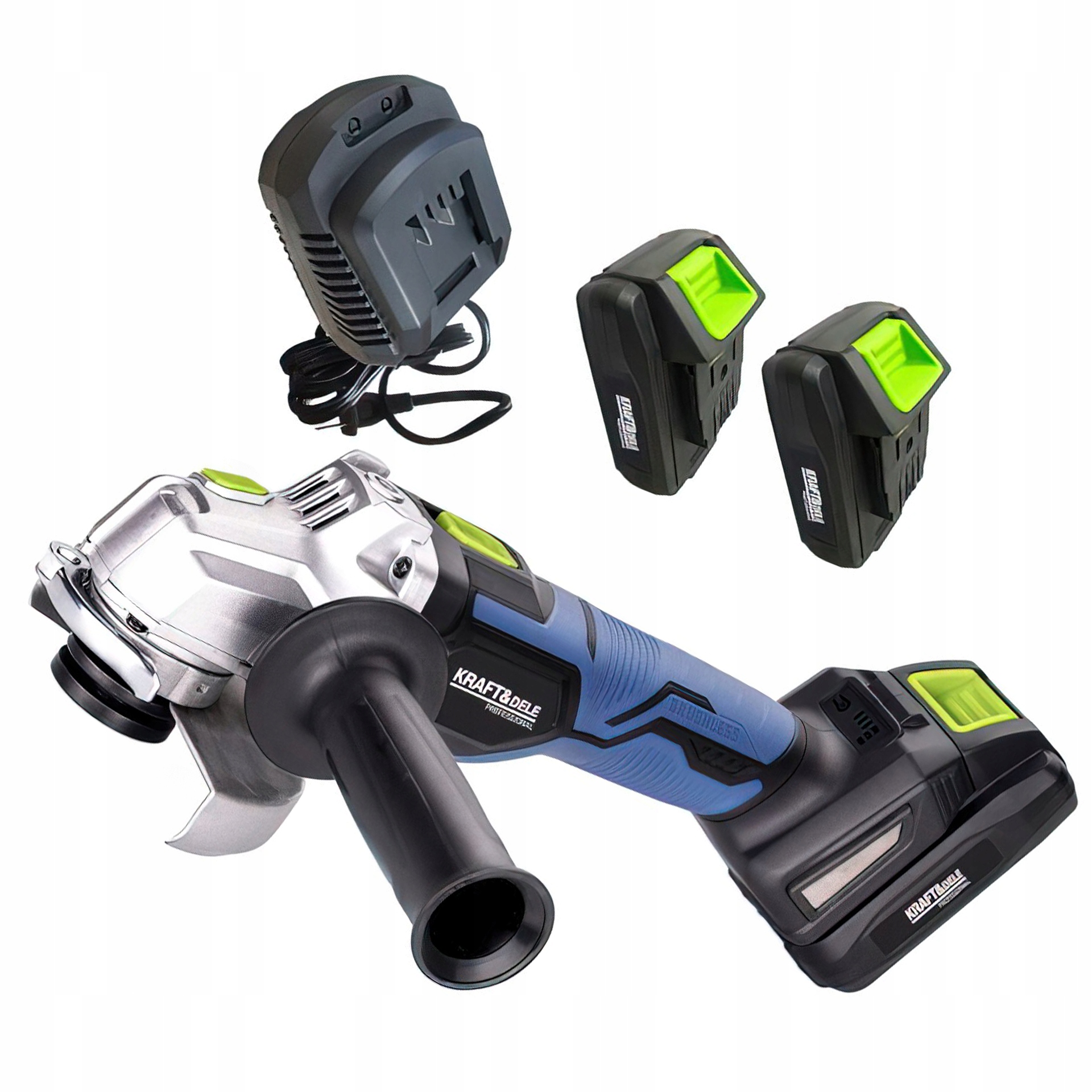 Úhlová Bruska Akumulátorová 21V 125mm Baterie Nabíječka Kraft&dele