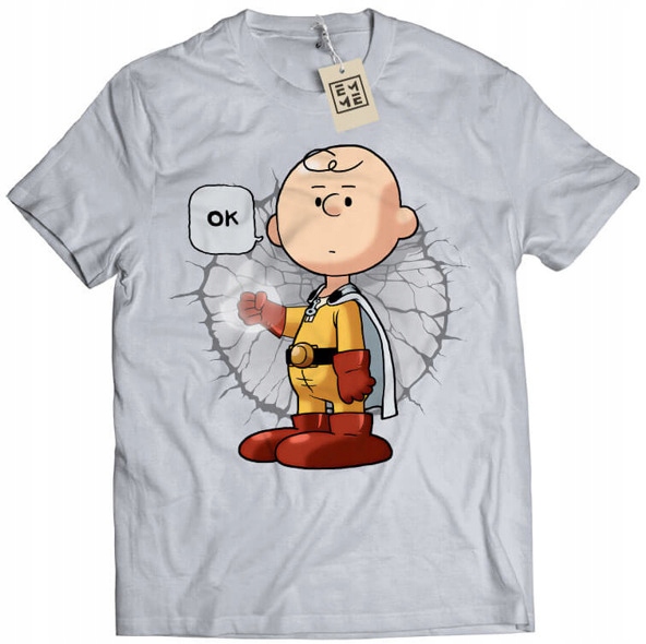 

Koszulka Saitama Peanuts One Punch Man szara L
