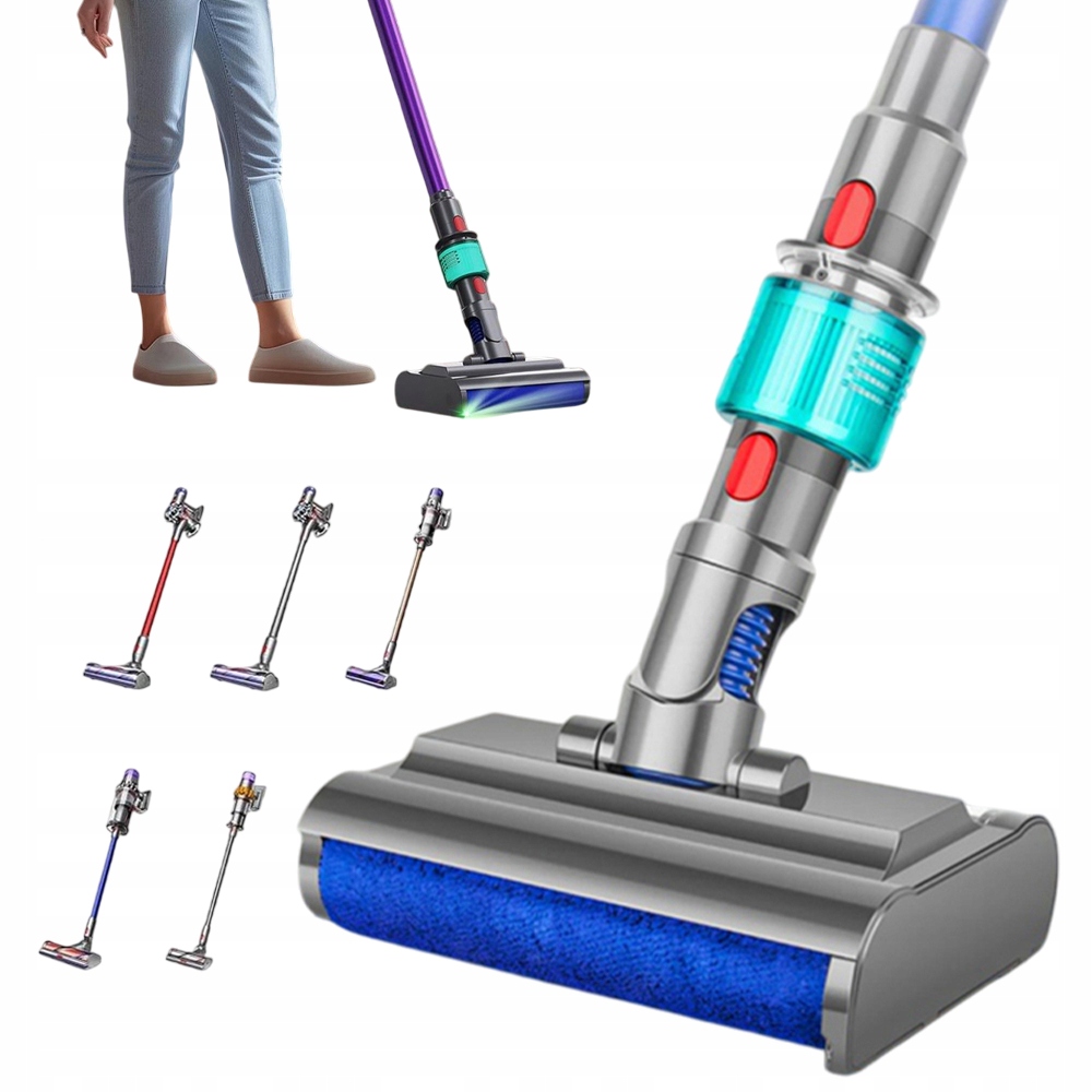 Kompatibilní válcový kartáč s Led a otočnou hlavou pro tvrdé podlahy