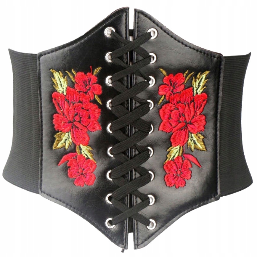 

Pas Gorset szeroki Wiązany Haft Folk Góralski