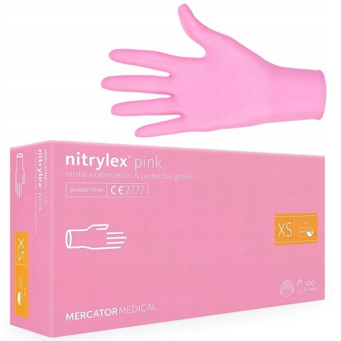 

Rękawiczki Nitrylowe Xs Różowe Nitrylex Pink 100sz