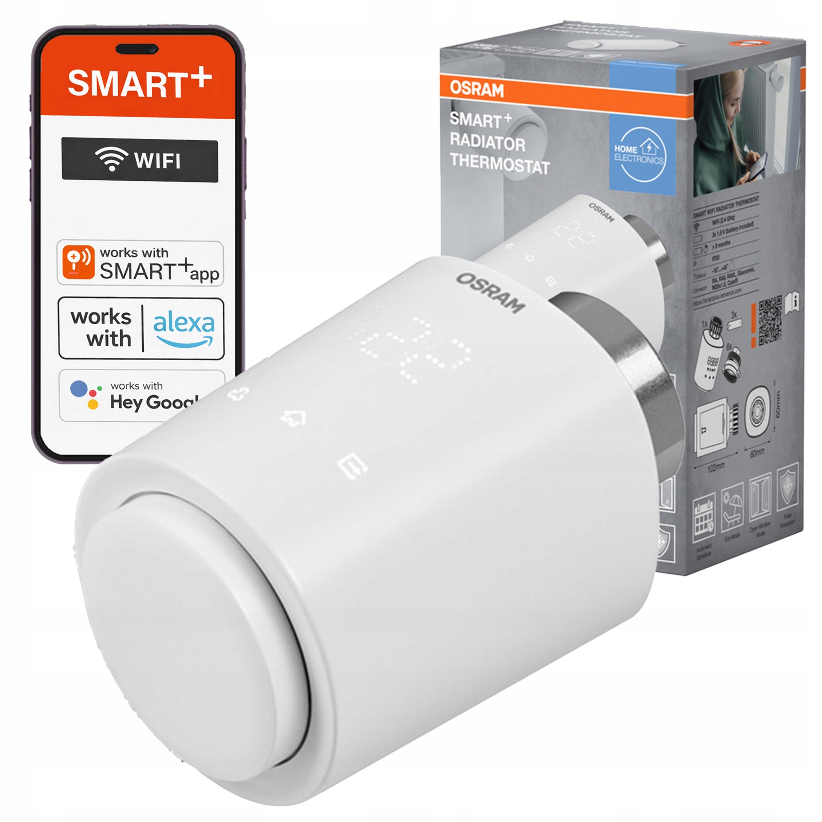 Termostat Hlavica do radiátora Bezdrôtová Inteligentná IP44 Smart WiFi