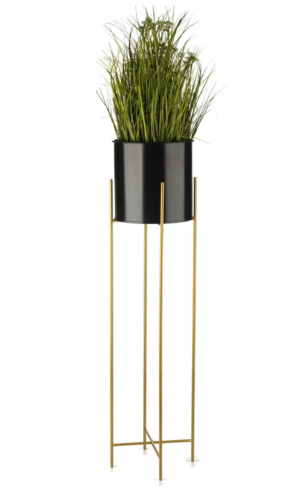METALOWY ZŁOTY KWIETNIK Z DONICZKĄ NA ROŚLINY 95cm Typ wolnostojący