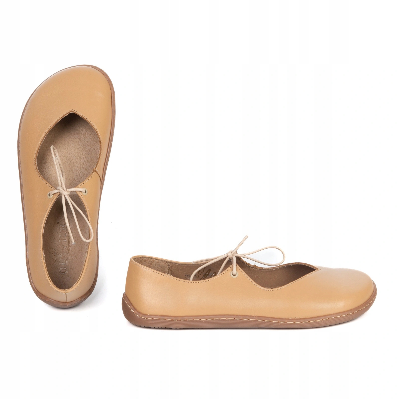 Baleriny barefoot damskie skórzane Camille – cieliste 36