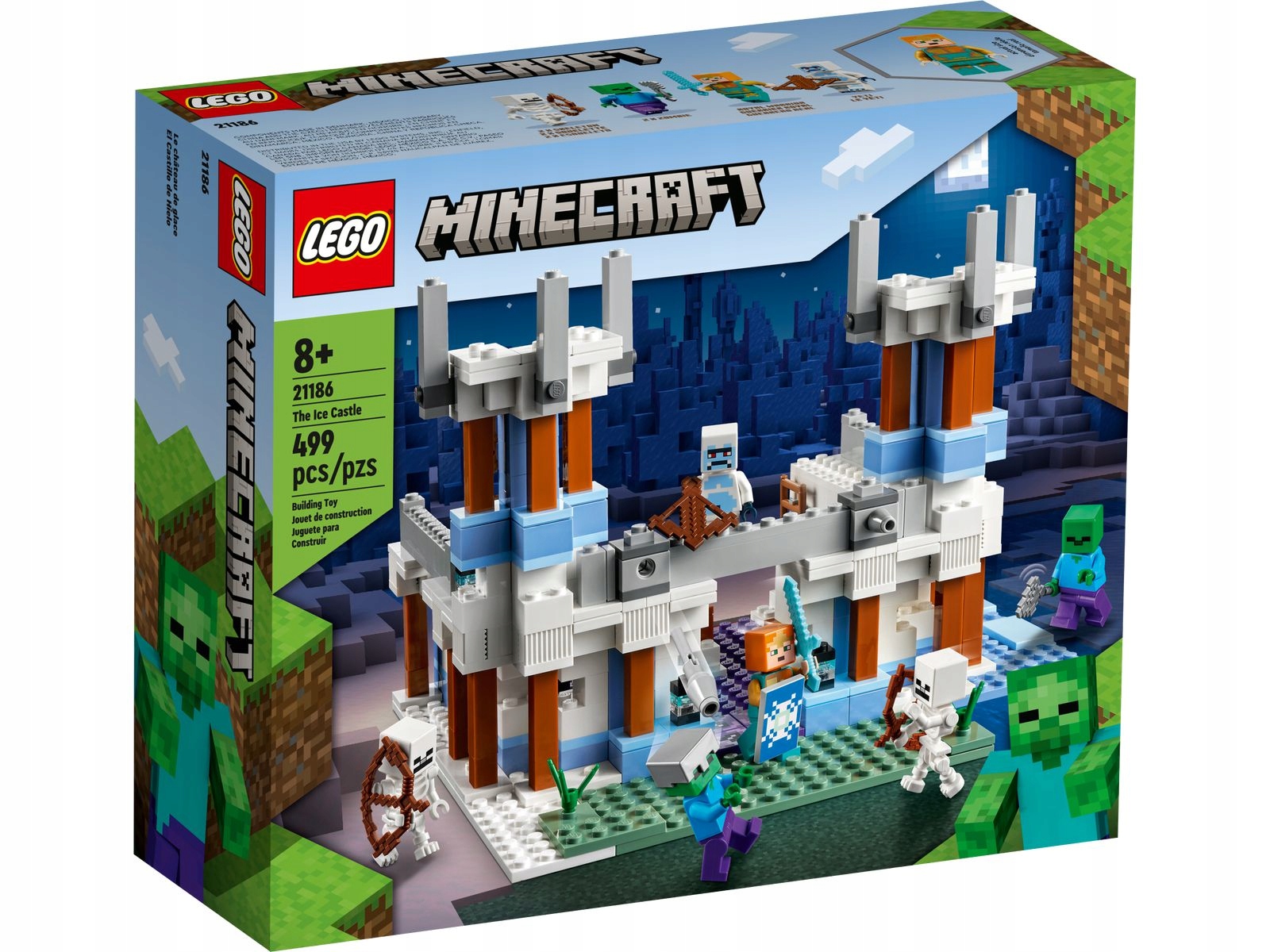 Lego Minecraft 21186 Ledový zámek Stavebnice Ideální jako Dárek Majkraft Nové