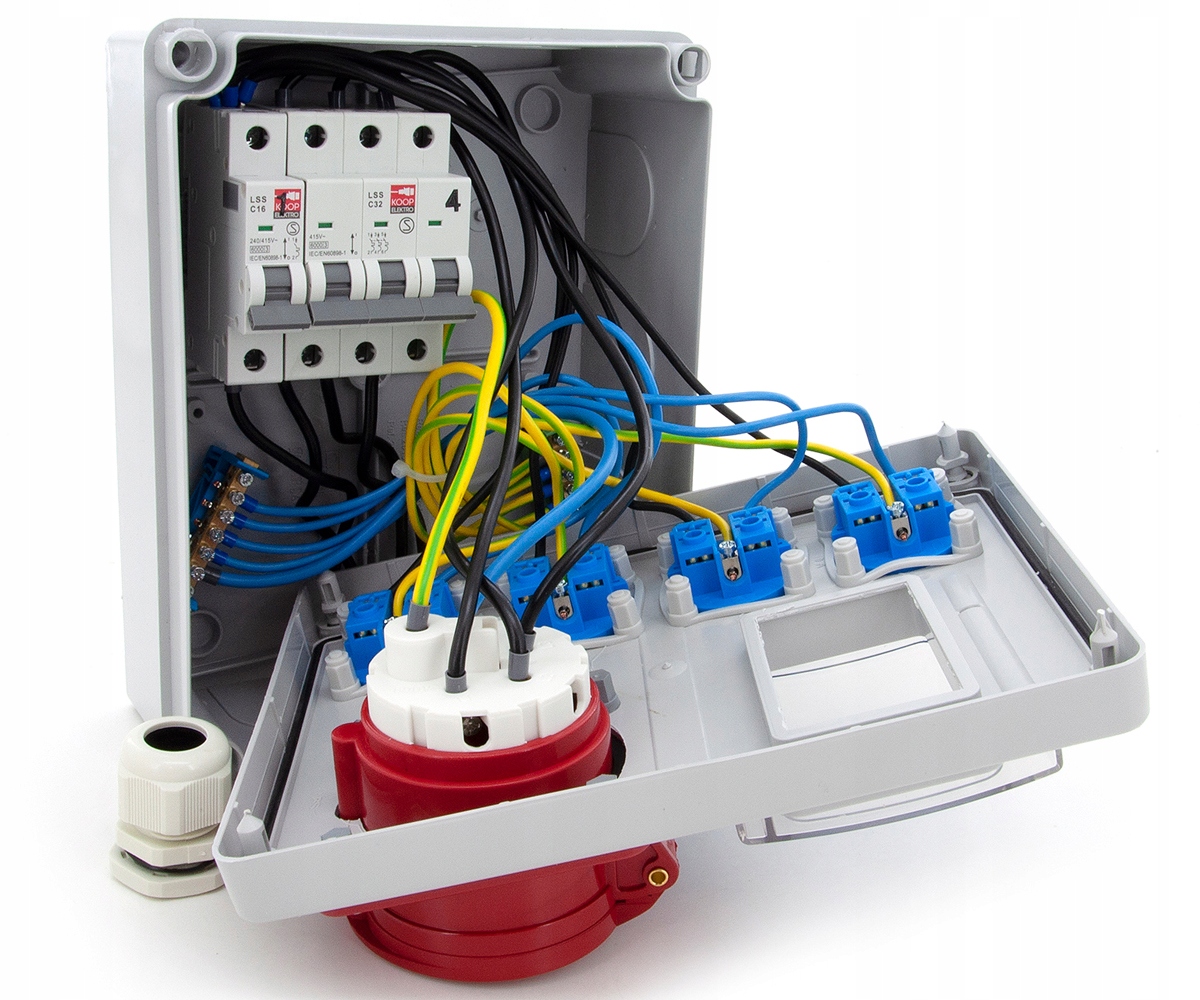 ROZDZIELNICA BUDOWLANA 32/5 4*230V ZABEZPIECZENIA Marka ELS Elektrotechnika