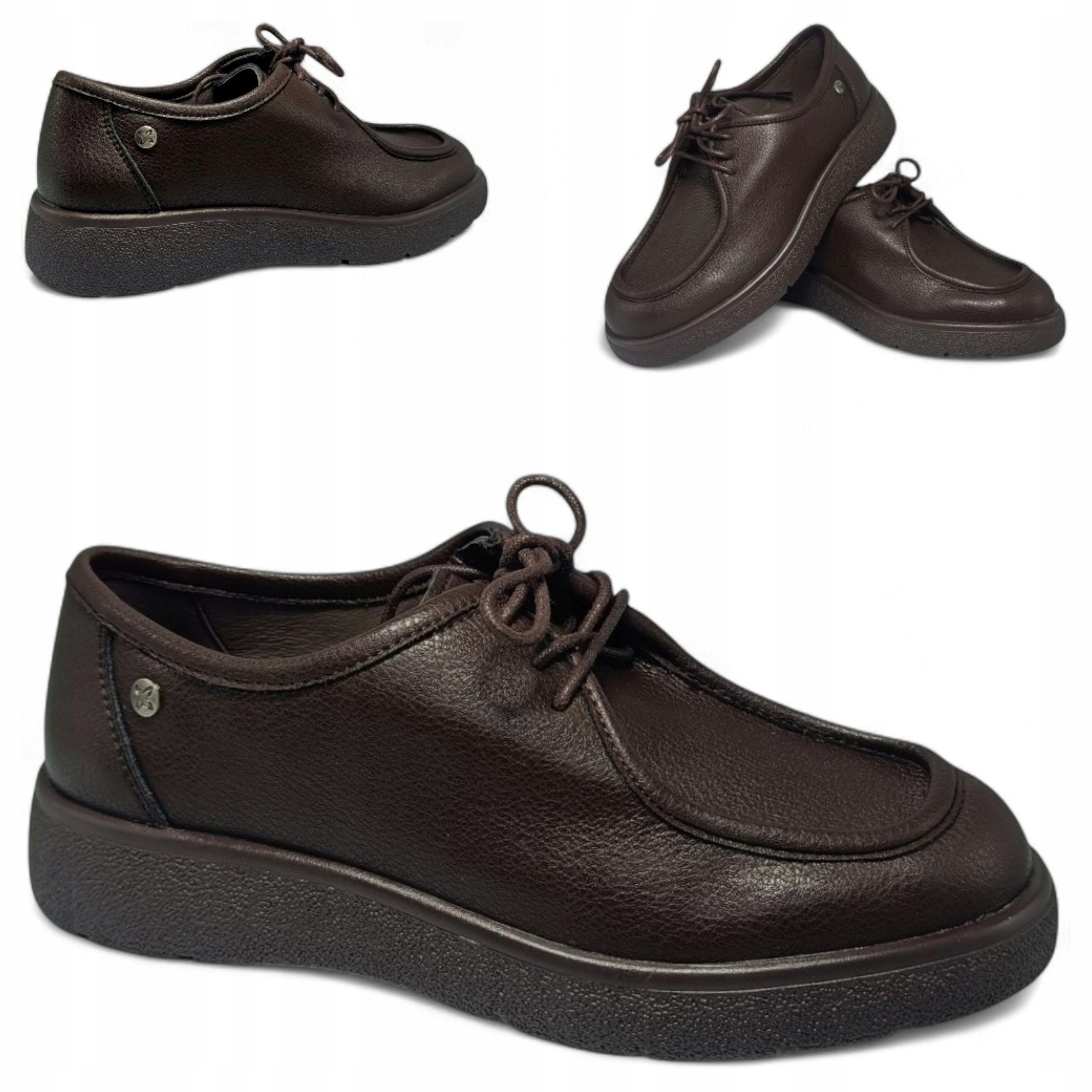 Pohodlné dámské boty Přírodní Kůže 37 Maciejka Zavazovací polobotky módní