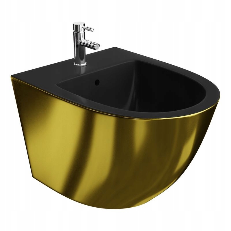 Závěsný bidet Sofi Slim Gold/black, designový, závěsná montáž