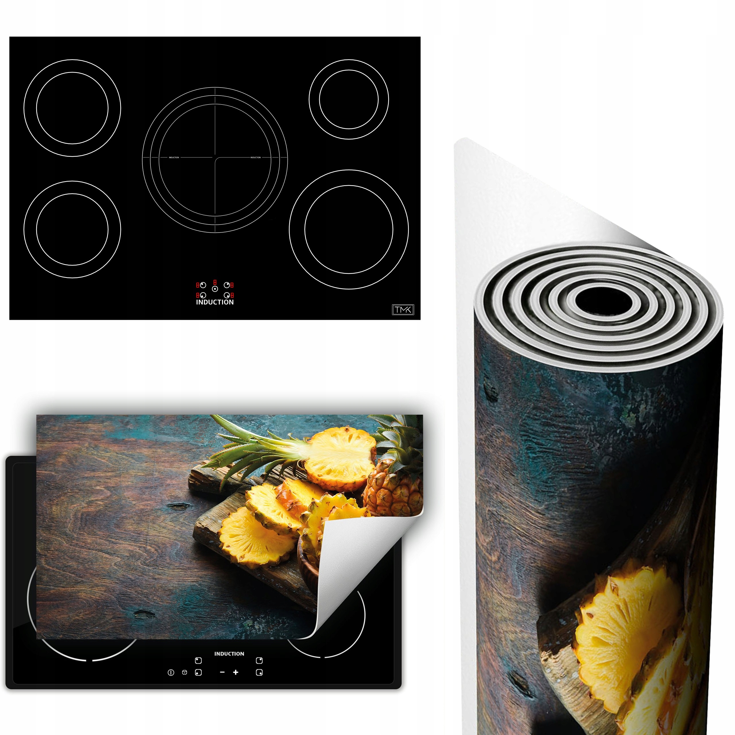 Vinylová Podložka Na Ochranu Sporáku 90x52 ananas dřevo