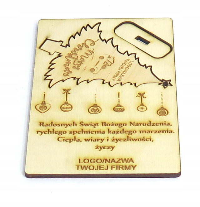 BOMBKA CHOINKA + KARTKA ŚWIĄTECZNA FIRMOWA 3D MC44