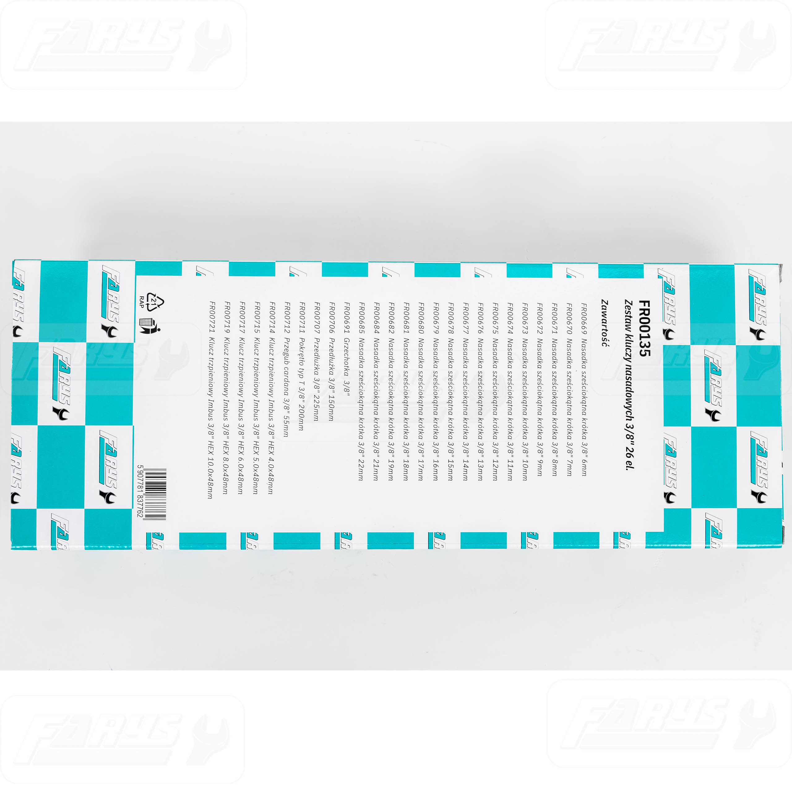 WKŁAD DO SZAFKI WYPOSAŻENIE PREMIUM ZESTAW KLUCZY NASADOWYCH 3/8” 26el. Stan opakowania oryginalne